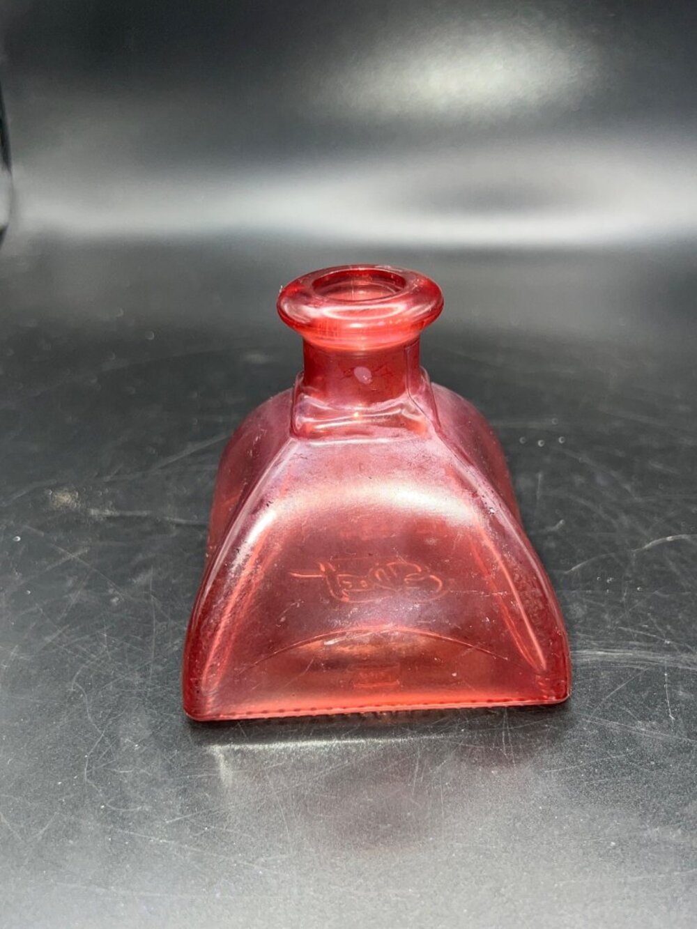 Vintage Pact Recycled Glass Ink Bottle Cranberry Eco-Friendly Design Collectible